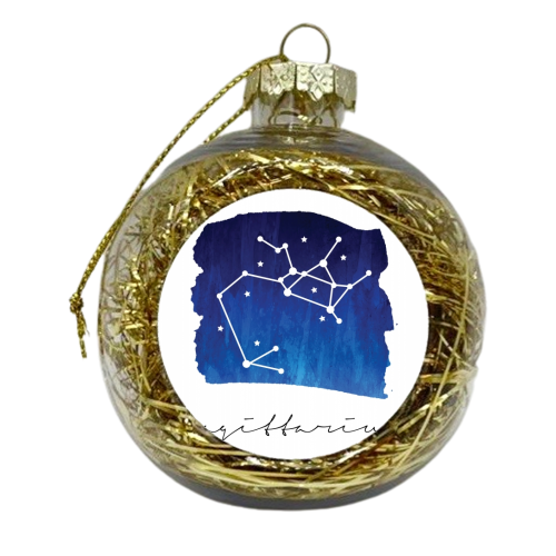 Sagittarius Zodiac Constellation - xmas bauble by Toni Scott