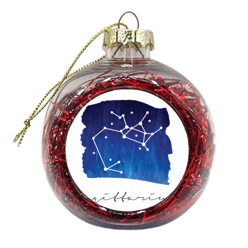 Sagittarius Zodiac Constellation - xmas bauble by Toni Scott