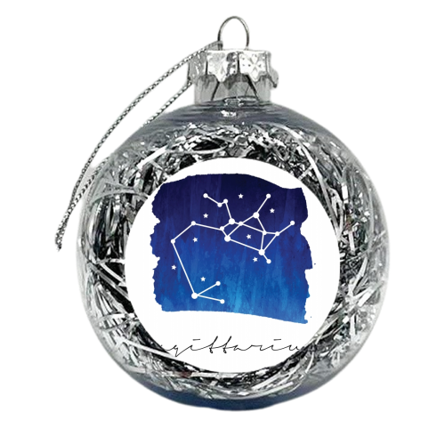 Sagittarius Zodiac Constellation - xmas bauble by Toni Scott