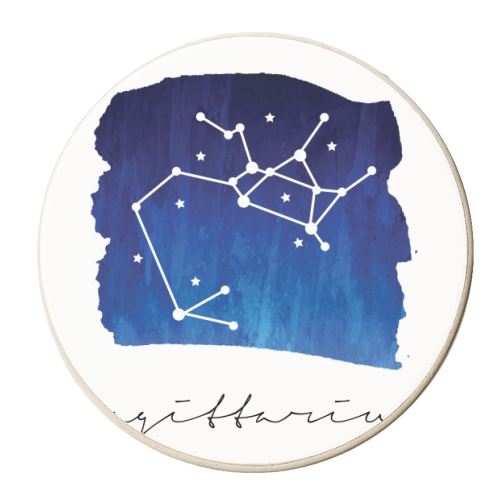 Sagittarius Zodiac Constellation - personalised beer coaster by Toni Scott