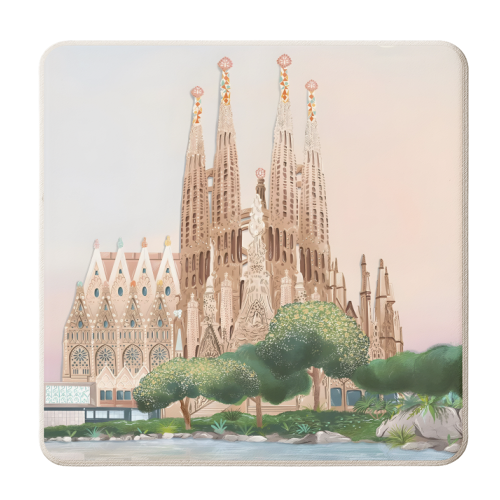 Sagrada familia - personalised beer coaster by Kun Pact