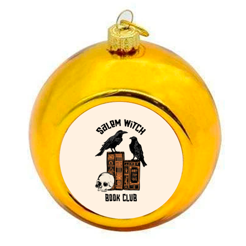 Salem Witch Book Club Halloween Illustration - colourful christmas bauble by EZbie