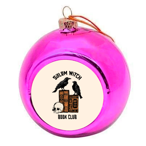 Salem Witch Book Club Halloween Illustration - colourful christmas bauble by EZbie