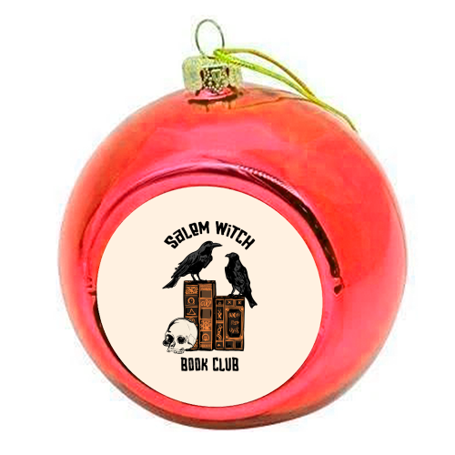 Salem Witch Book Club Halloween Illustration - colourful christmas bauble by EZbie