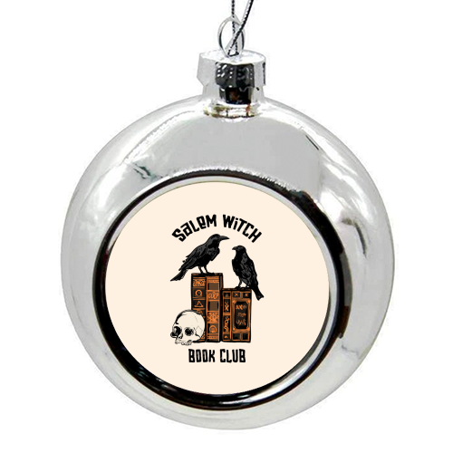 Salem Witch Book Club Halloween Illustration - colourful christmas bauble by EZbie