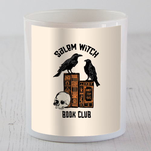 Salem Witch Book Club Halloween Illustration - scented candle by EZbie