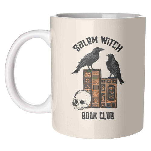 Salem Witch Book Club Halloween Illustration - unique mug by EZbie