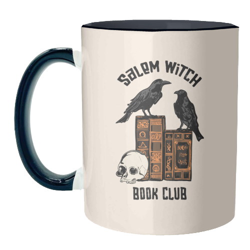 Salem Witch Book Club Halloween Illustration - unique mug by EZbie