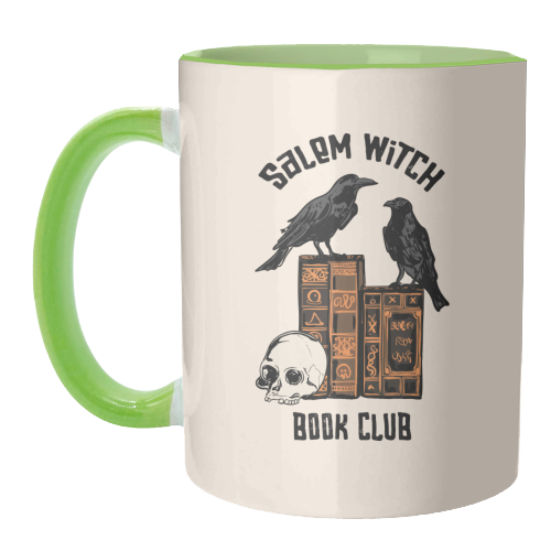 Salem Witch Book Club Halloween Illustration - unique mug by EZbie