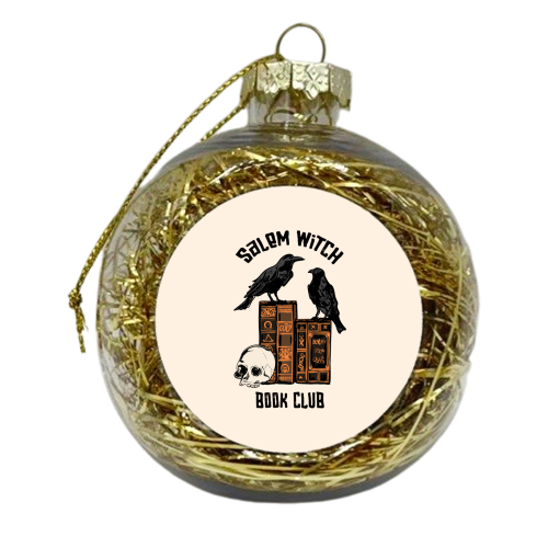 Salem Witch Book Club Halloween Illustration - xmas bauble by EZbie