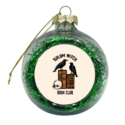Salem Witch Book Club Halloween Illustration - xmas bauble by EZbie