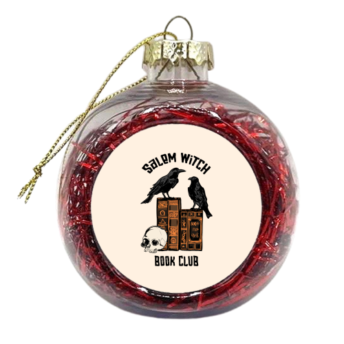 Salem Witch Book Club Halloween Illustration - xmas bauble by EZbie