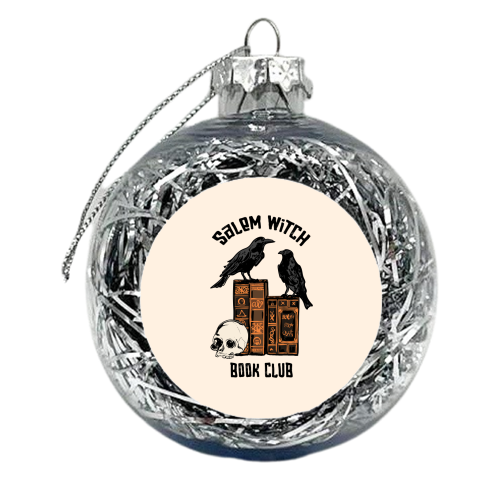 Salem Witch Book Club Halloween Illustration - xmas bauble by EZbie