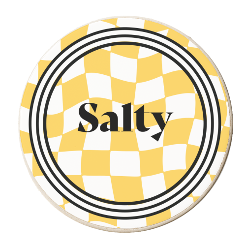Salty Y2K Wavy Gen Z Bold Bright Colourful Giftware - personalised beer coaster by AbiGoLucky