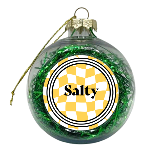 Salty Y2K Wavy Gen Z Bold Bright Colourful Giftware - xmas bauble by AbiGoLucky