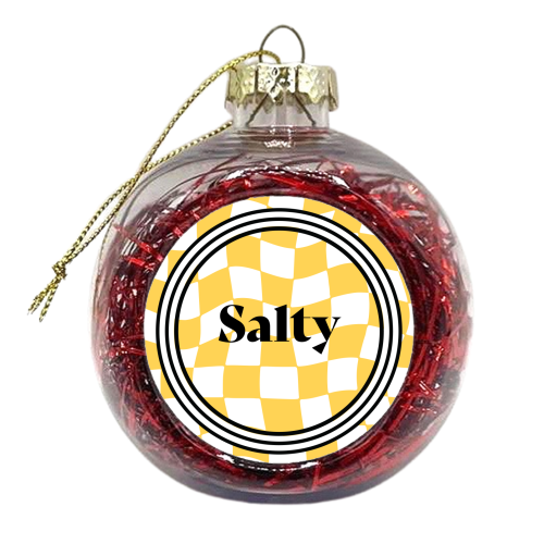 Salty Y2K Wavy Gen Z Bold Bright Colourful Giftware - xmas bauble by AbiGoLucky