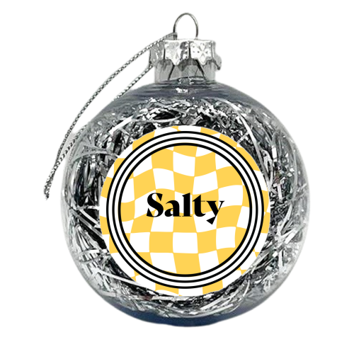 Salty Y2K Wavy Gen Z Bold Bright Colourful Giftware - xmas bauble by AbiGoLucky