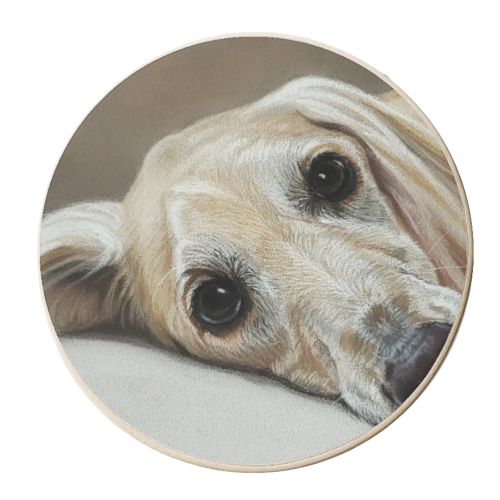 Saluki dog - personalised beer coaster by Sarah Perry Fine Art