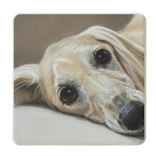 Saluki dog - personalised beer coaster by Sarah Perry Fine Art