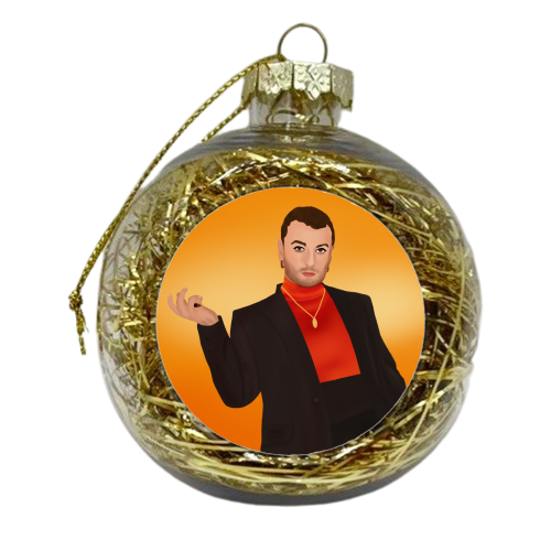 Sam Smith - xmas bauble by Rock and Rose Creative