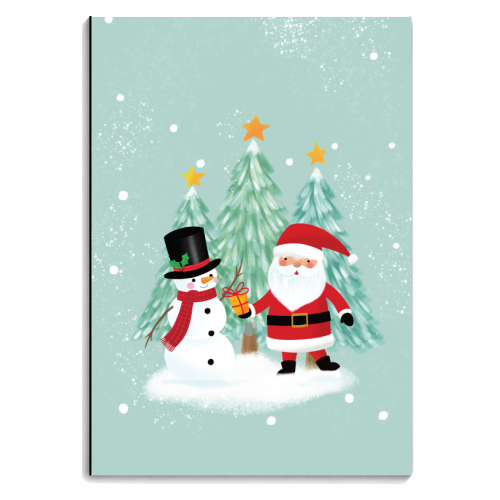 Santa and Snowman - personalised A4, A5, A6 notebook by Mandy Kippax