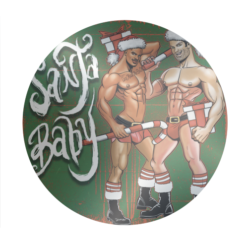 Santa Baby - Circle Sticker by ARTECCO