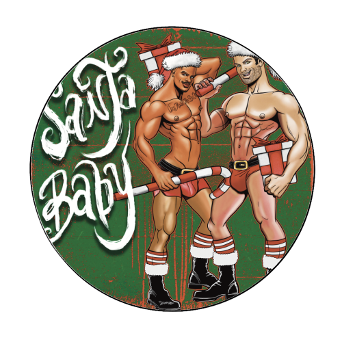 Santa Baby - Circle Sticker by ARTECCO