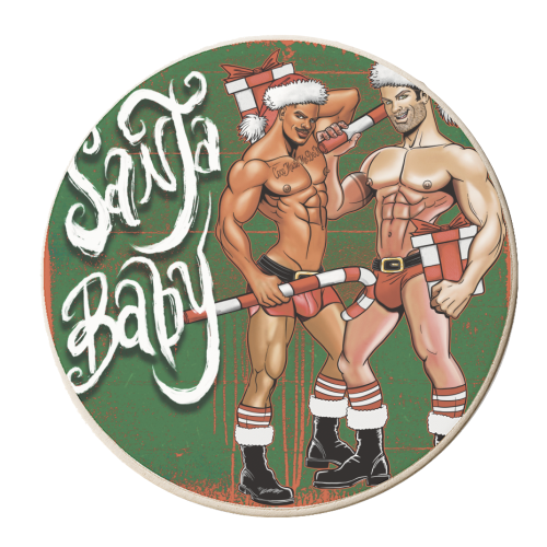 Santa Baby - personalised beer coaster by ARTECCO