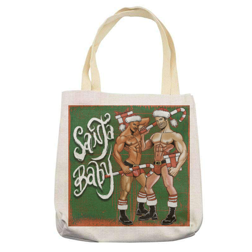 Santa Baby - printed canvas tote bag by ARTECCO