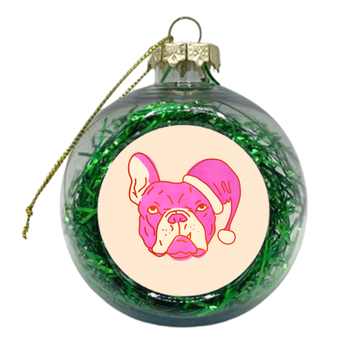 Santa Bulldog - xmas bauble by Ania Wieclaw