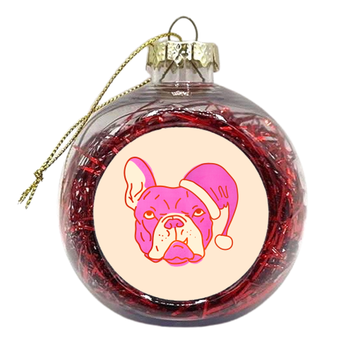 Santa Bulldog - xmas bauble by Ania Wieclaw
