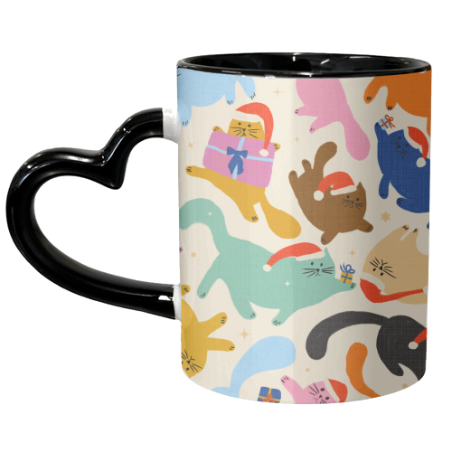 Santa Cats Pattern - unique mug by Ania Wieclaw