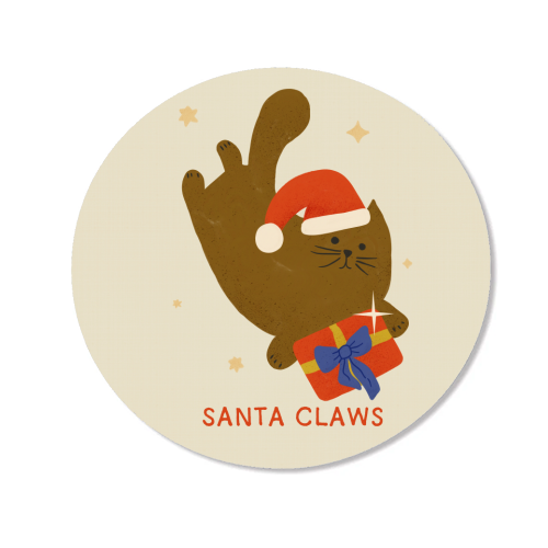 Santa Claws Cute Christmas Cat - Magnet by Ania Wieclaw