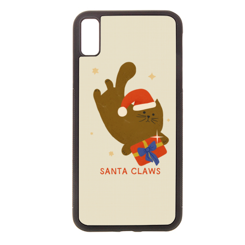 Santa Claws Cute Christmas Cat - stylish phone case by Ania Wieclaw