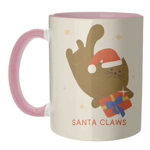 Santa Claws Cute Christmas Cat - unique mug by Ania Wieclaw
