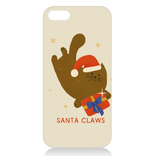 Santa Claws Cute Christmas Cat - unique phone case by Ania Wieclaw