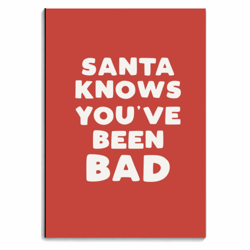 Santa knows you've been bad - personalised A4, A5, A6 notebook by Giddy Kipper