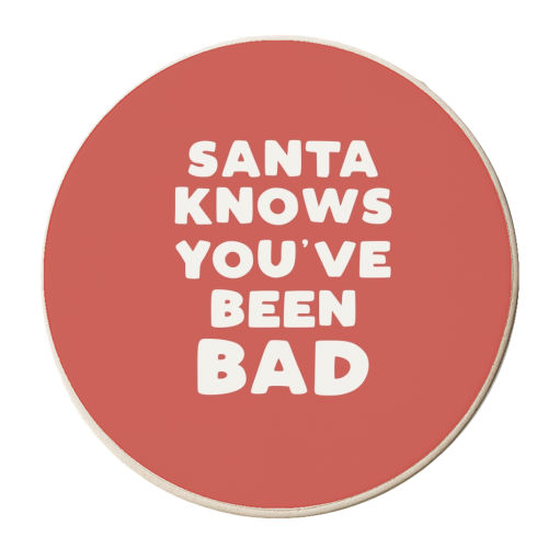 Santa knows you've been bad - personalised beer coaster by Giddy Kipper