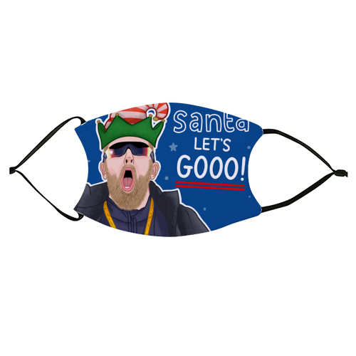 Santa lets gooo - face cover mask by Loren Grosvenor