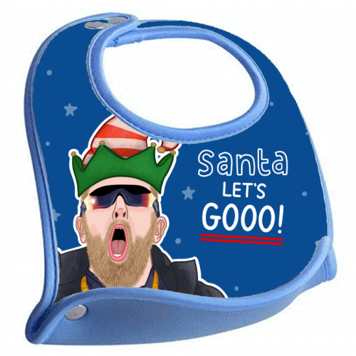 Santa lets gooo - feeding bib by Loren Grosvenor