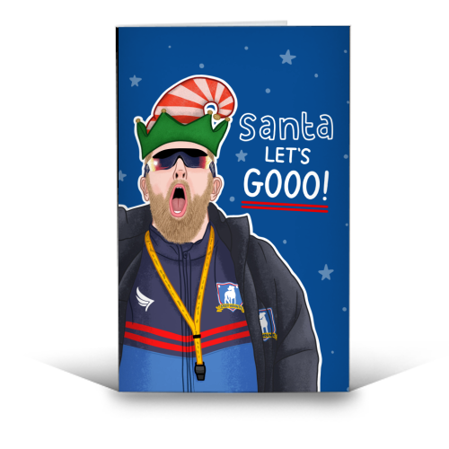 Santa lets gooo - funny greeting card by Loren Grosvenor