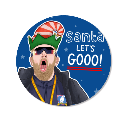 Santa lets gooo - Magnet by Loren Grosvenor