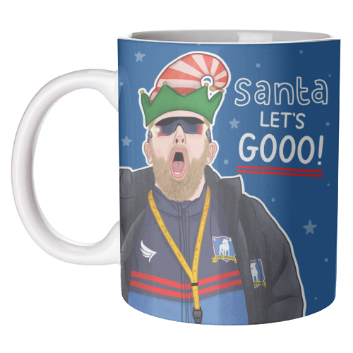 Santa lets gooo - unique mug by Loren Grosvenor