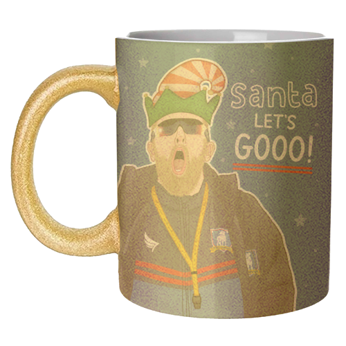 Santa lets gooo - unique mug by Loren Grosvenor