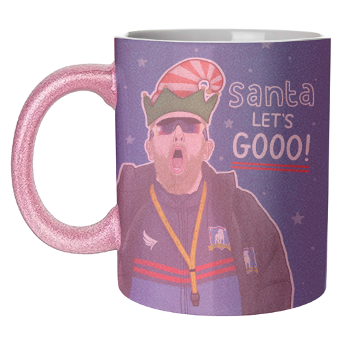 Santa lets gooo - unique mug by Loren Grosvenor