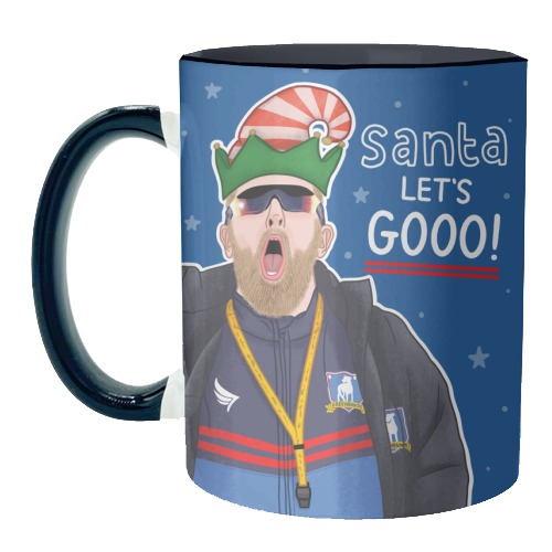 Santa lets gooo - unique mug by Loren Grosvenor