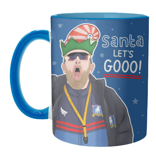 Santa lets gooo - unique mug by Loren Grosvenor