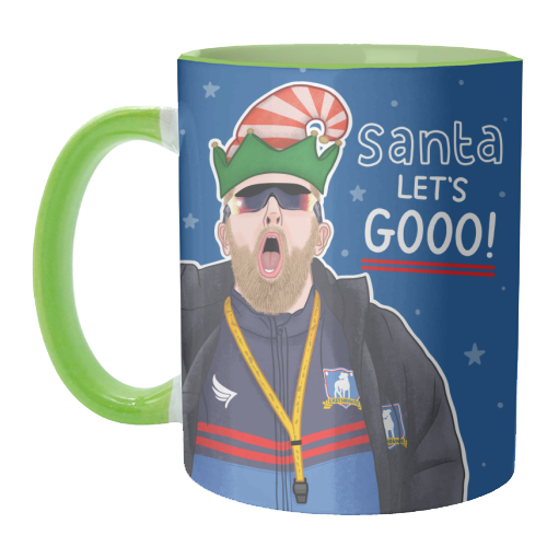 Santa lets gooo - unique mug by Loren Grosvenor