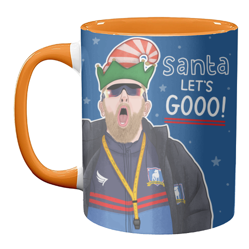 Santa lets gooo - unique mug by Loren Grosvenor