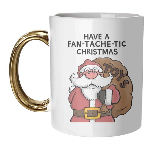 Santa Moustache Pun - unique mug by Carl Batterbee